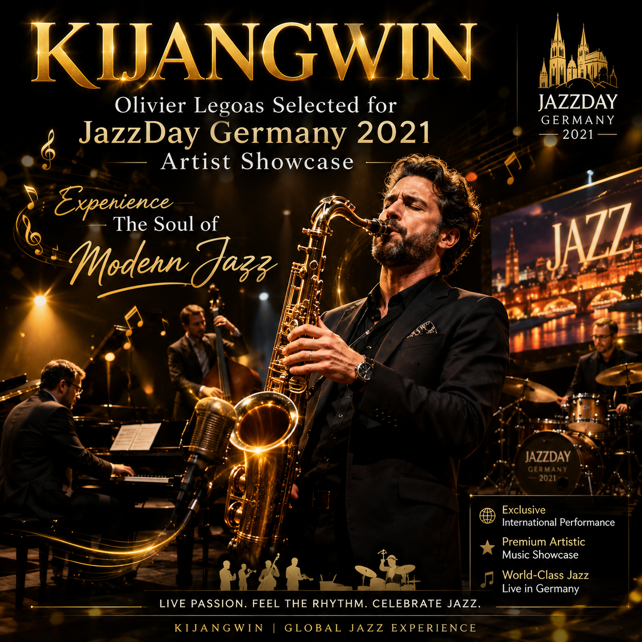 KIJANGWIN - Olivier Legoas Selected for JazzDay Germany 2021 Artist Showcase in Medan