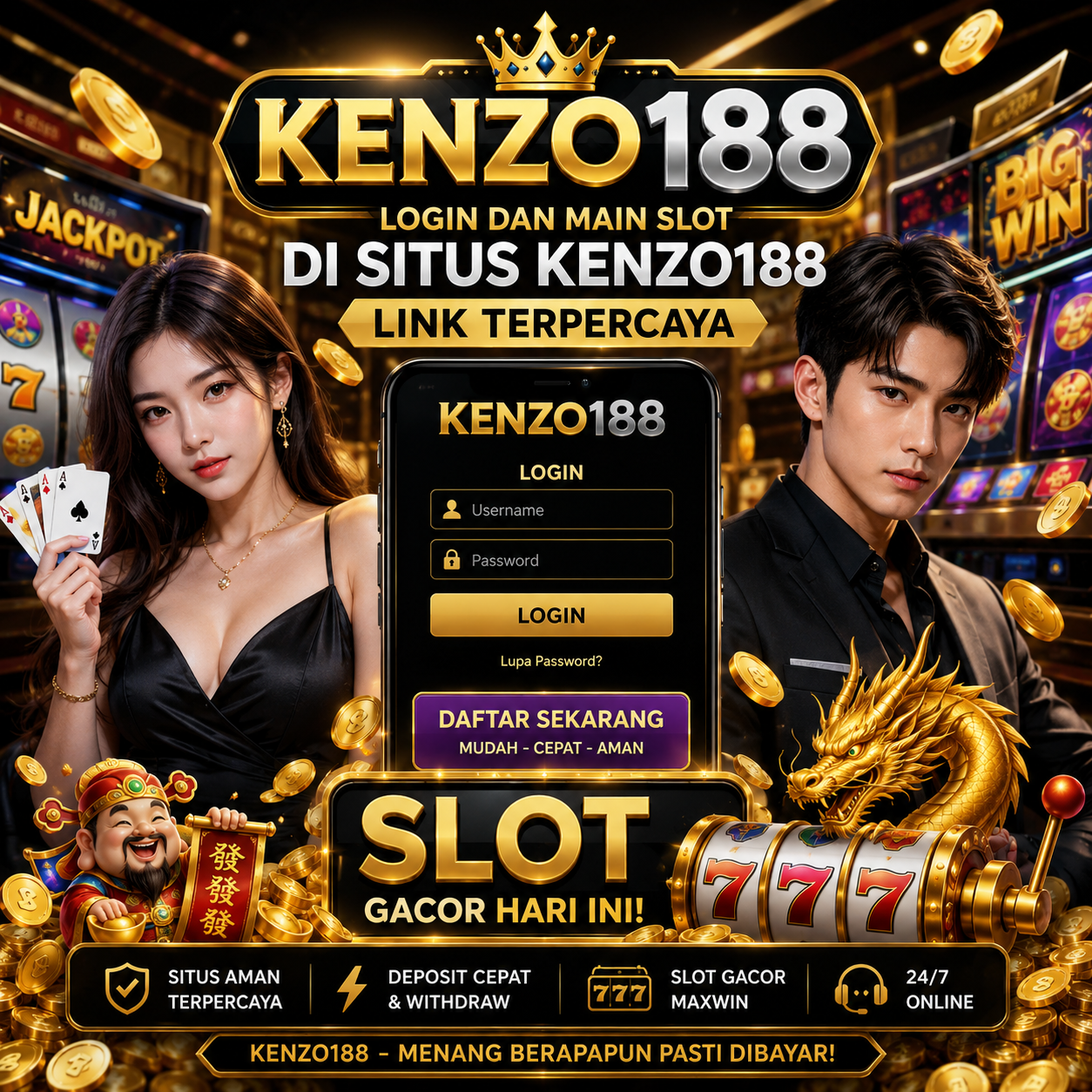 KENZO188: login dan main slot di situs KENZO188 link terpercaya