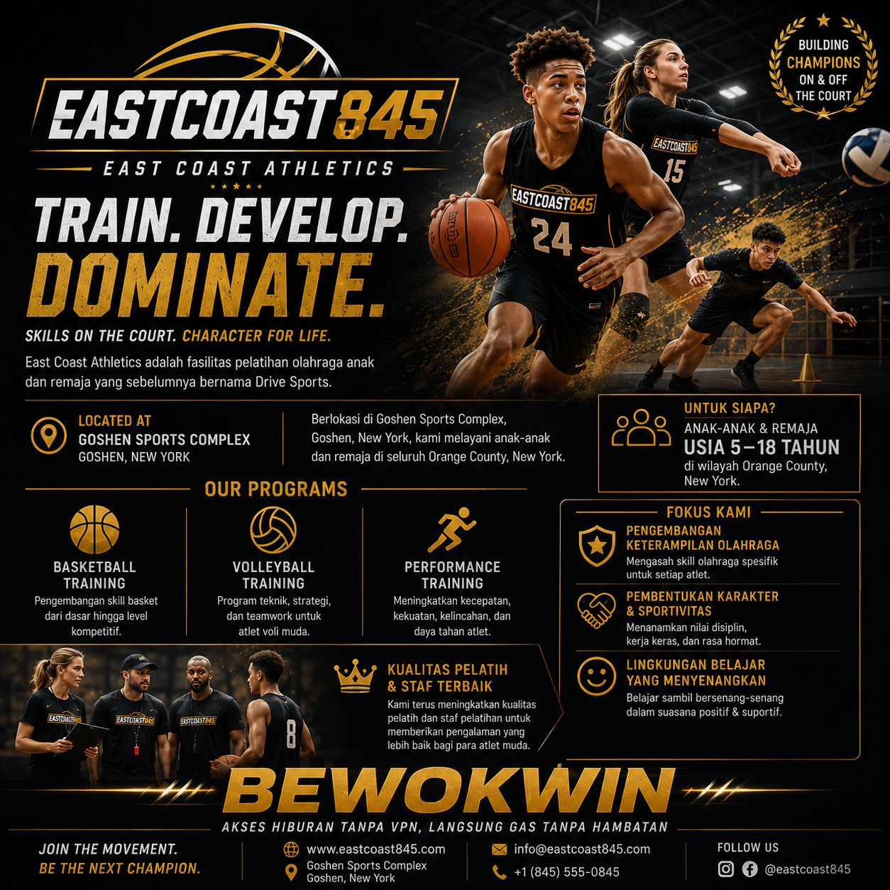 BEWOKWIN ==> East Coast Athletics di Goshen Sports Complex, Goshen NY