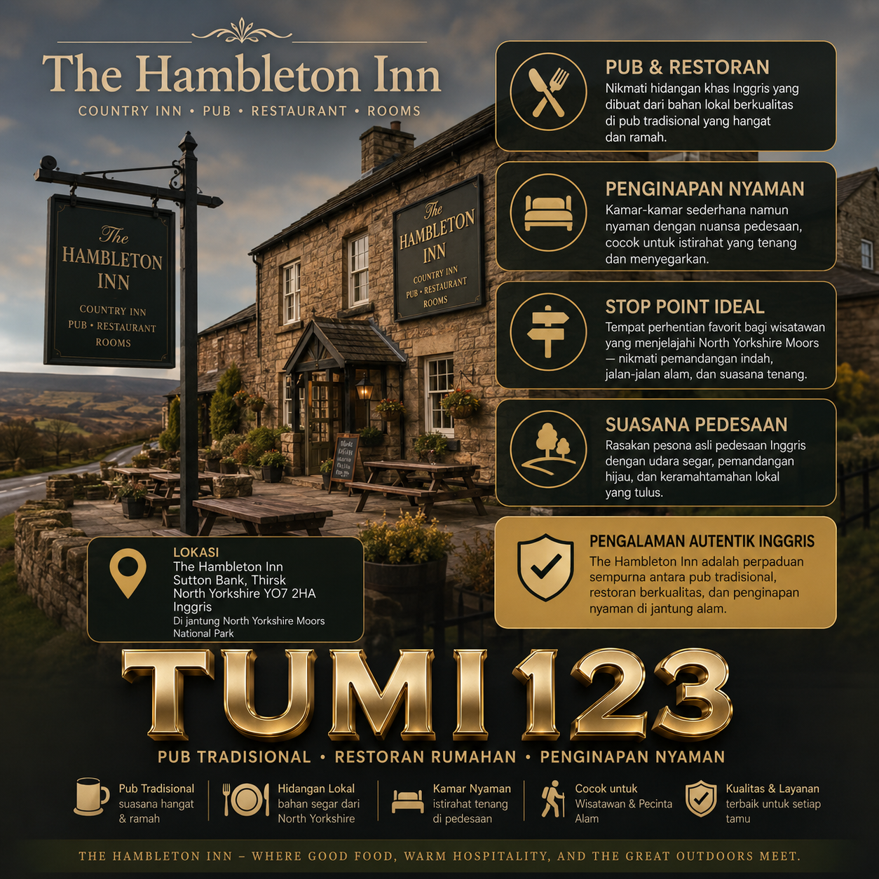 TUMI123 >>> Hambleton Inn: Pub, Restoran & Penginapan di North Yorkshire in Medan