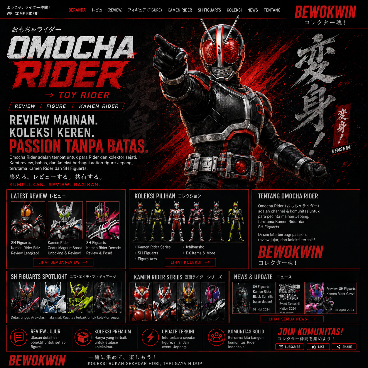 BEWOKWIN ==> Omocha Rider Jadi Sorotan, Surga Review Figure Kamen Rider Jepang in Medan
