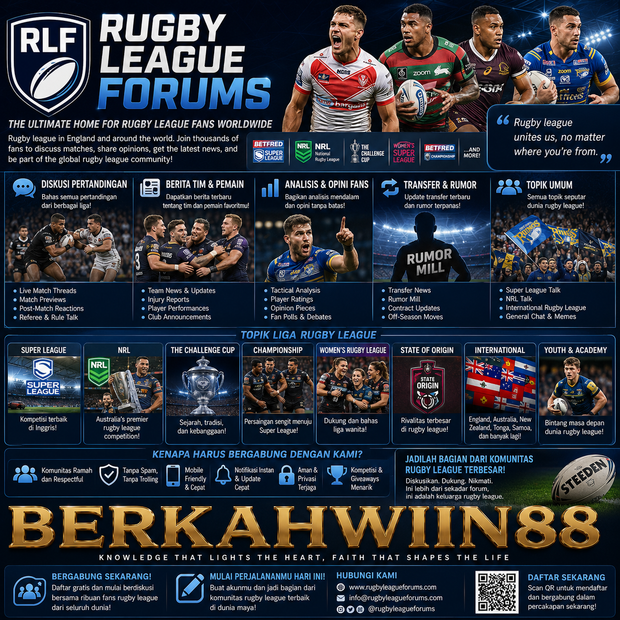 Berkahwin88 ==> Mengenal RugbyLeagueForums sebagai Komunitas Rugby League in Medan