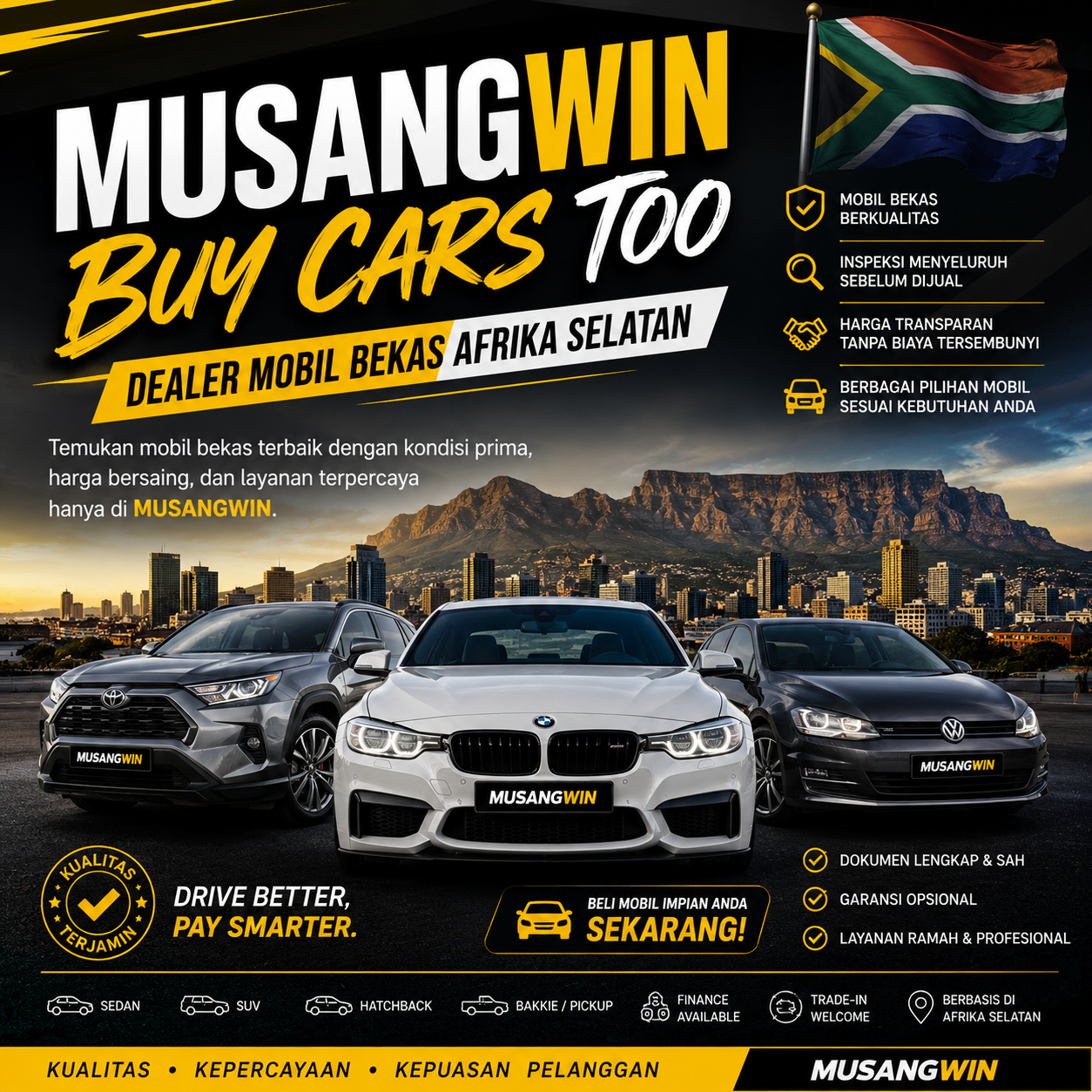 MUSANGWIN Buy Cars Too | Dealer Mobil Bekas Afrika Selatan