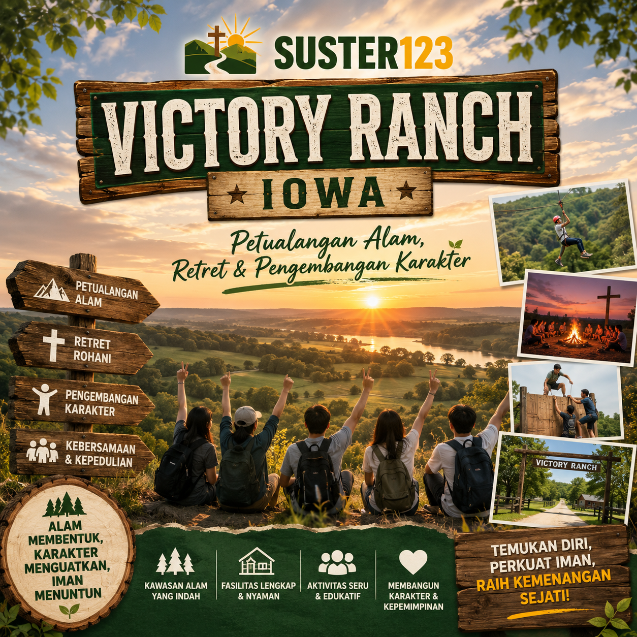 SUSTER123 | Victory Ranch Iowa Petualangan Alam, Retret & Pengembangan Karakter