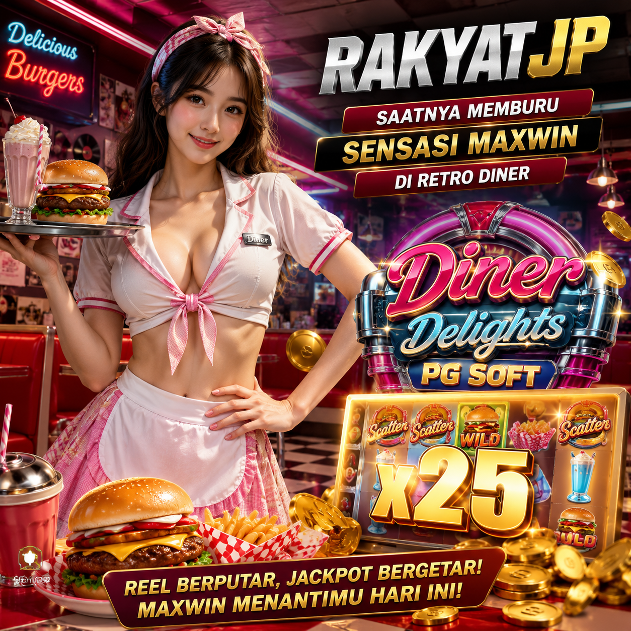 RAKYATJP | Diner Delights PG Soft, Saatnya Memburu Sensasi Maxwin di Retro Diner