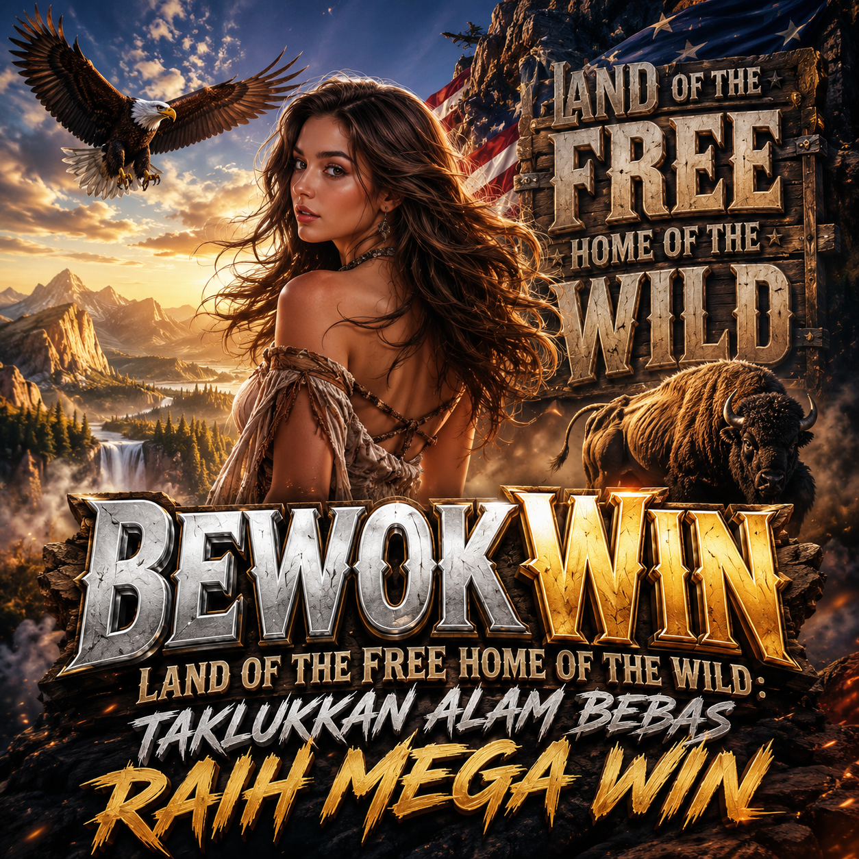 BEWOKWIN - Land of the Free Home of the Wild: Taklukkan Alam Bebas Raih Mega Win