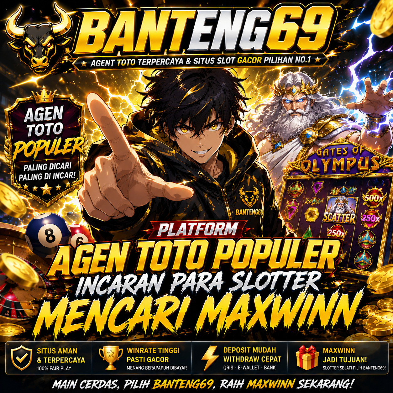 BANTENG69: Platform Agen Toto Populer Incaran Para Slotter Mencari Maxwinn