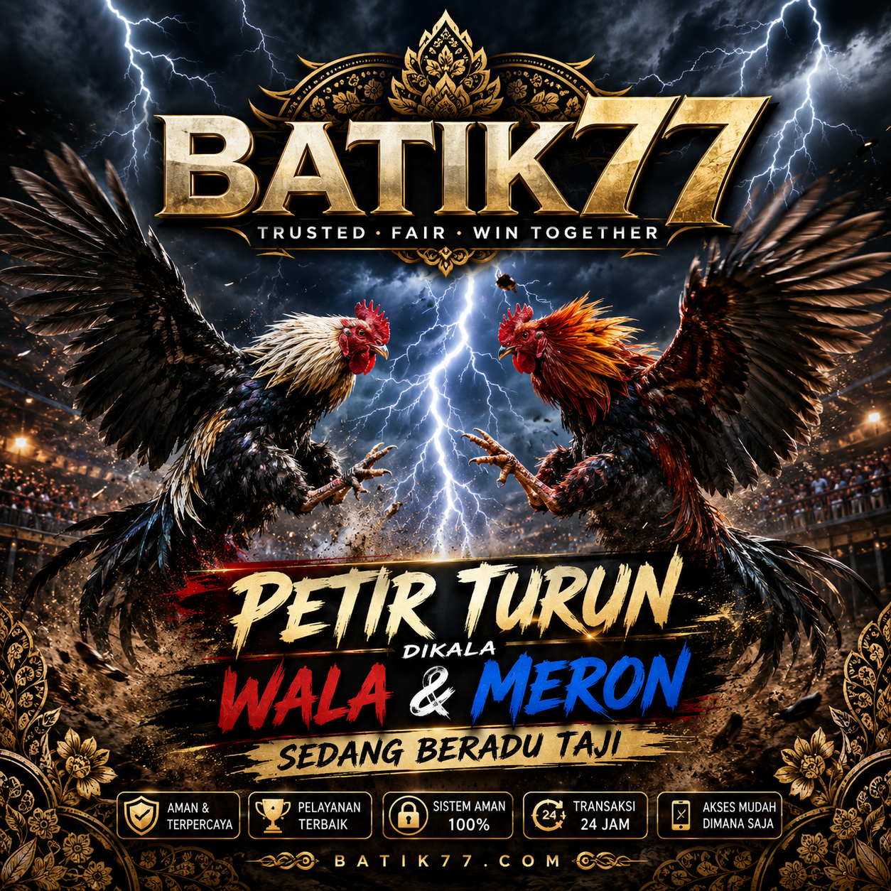 BATIK77 🐔 Petir Turun Dikala Wala & Meron Sedang Beradu Taji - WooCommerce eCommerce