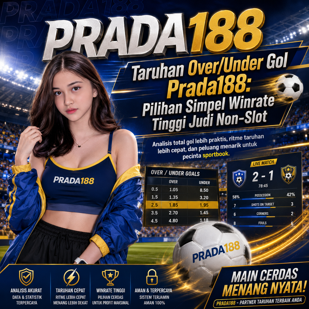 Taruhan Over/Under Gol Prada188: Pilihan Simpel Winrate Tinggi Judi Non-Slot by Hey siriusly