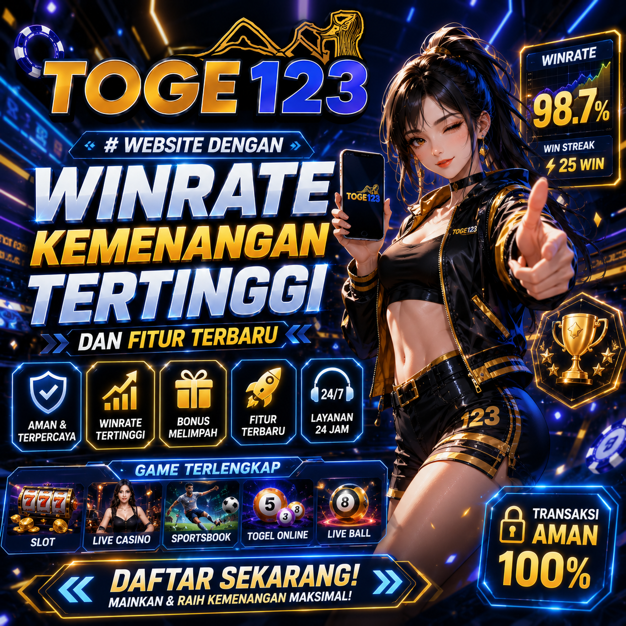 TOGE123 # Website Dengan Winrate Kemenangan Tertinggi Dan Fitur Terbaru.