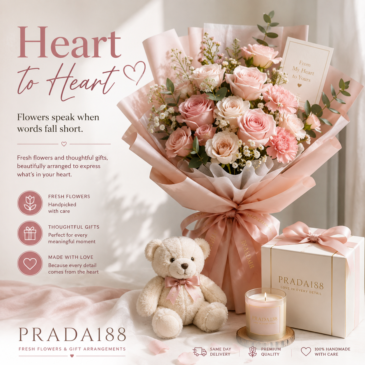 Heart to Heart Floral Prada188 | Fresh Flowers & Gift Arrangements
