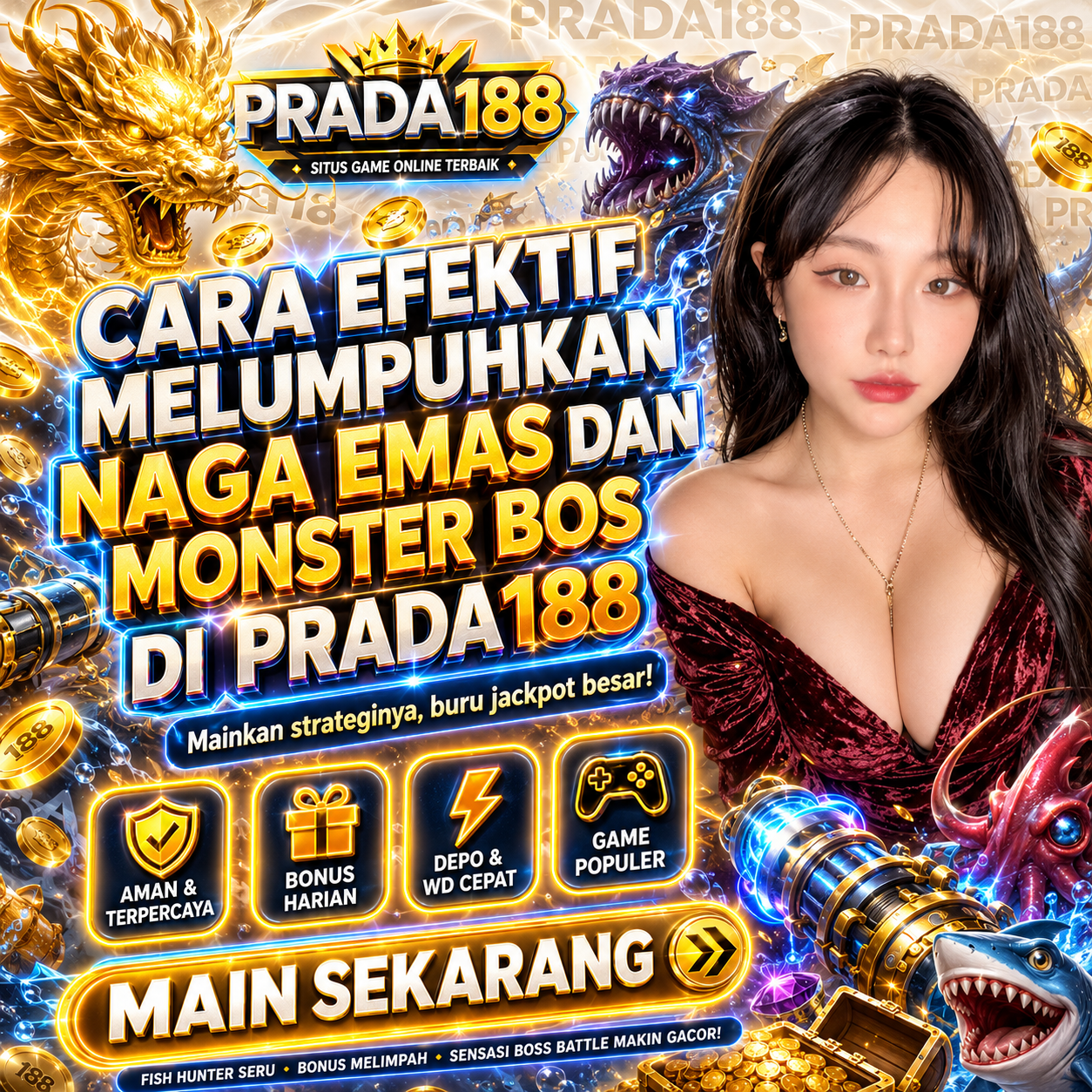 Cara Efektif Melumpuhkan Naga Emas Dan Monster Bos Di Prada188 by Hey siriusly