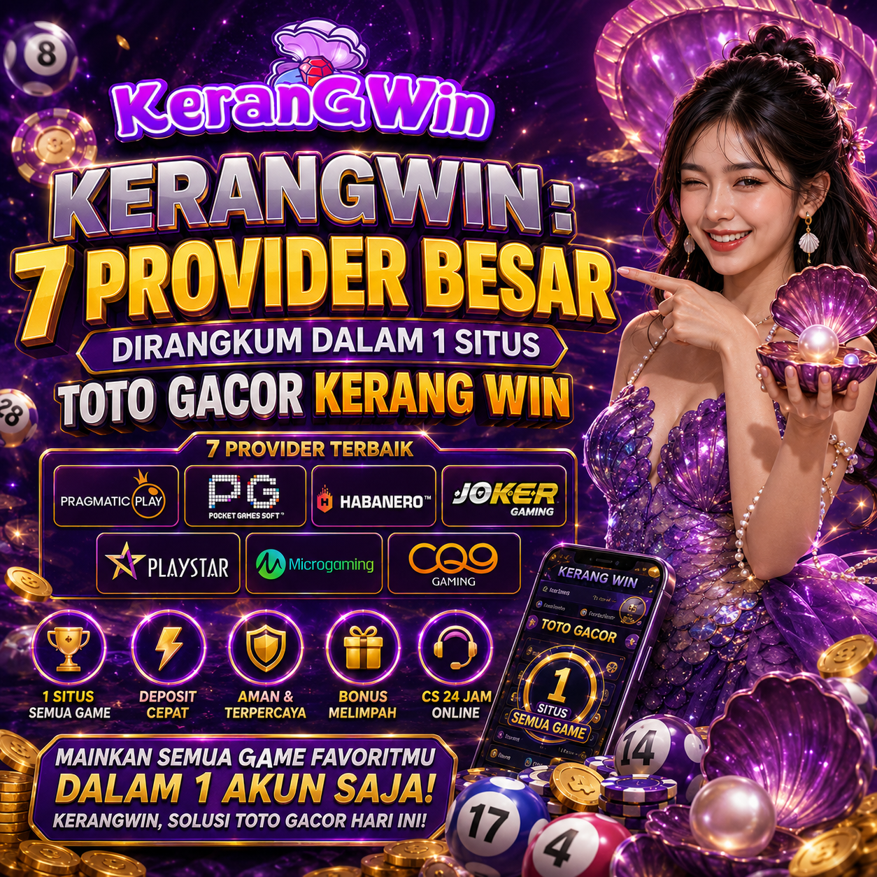 KERANGWIN : 7 Provider Besar Dirangkum Dalam 1 Situs Toto Gacor Kerang Win