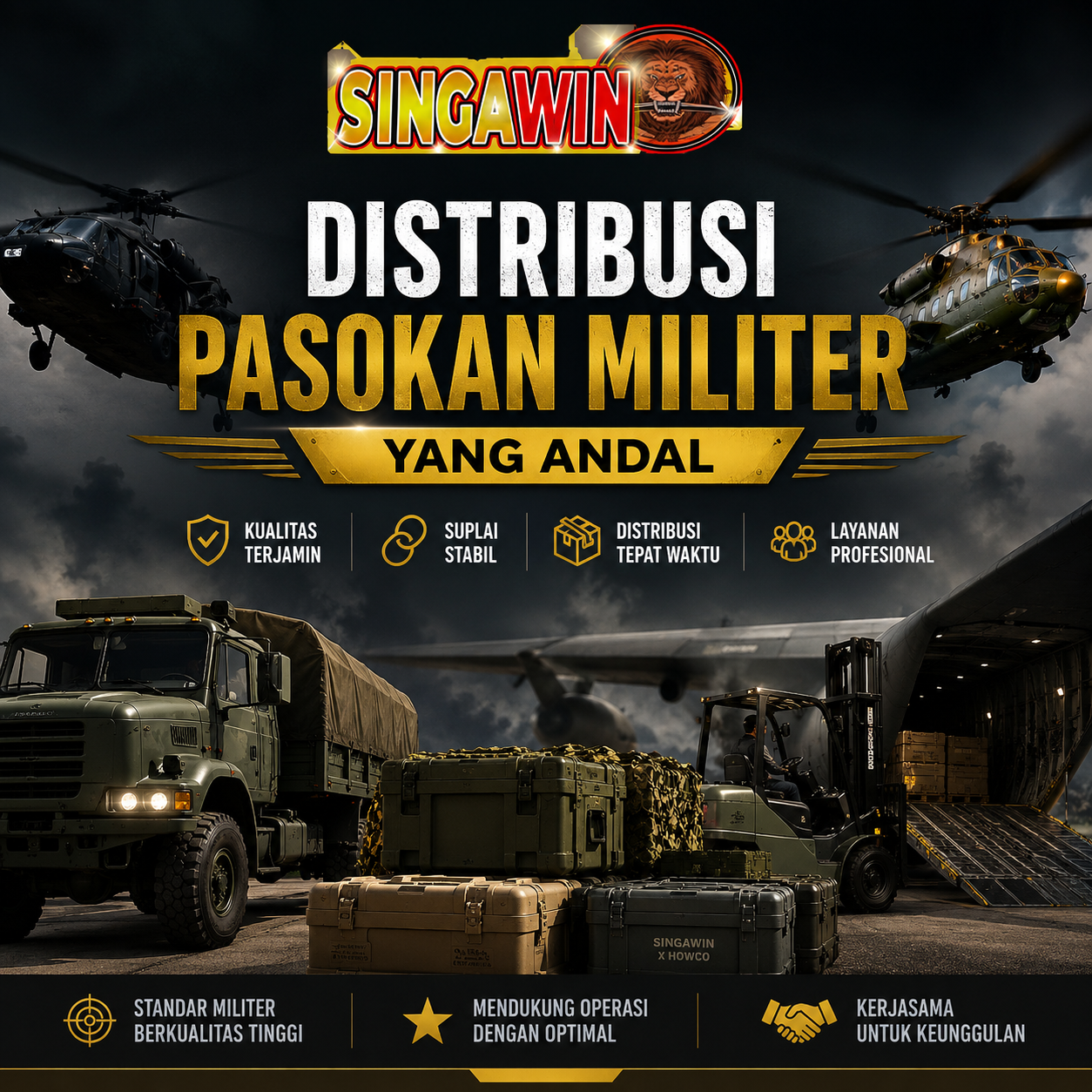 SINGAWIN x Howco Distributing Distribusi Pasokan Militer yang Andal.