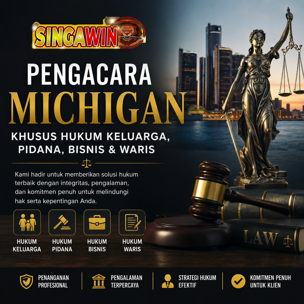 SINGAWIN - Pengacara Michigan Khusus Hukum Keluarga, Pidana, Bisnis & Waris.