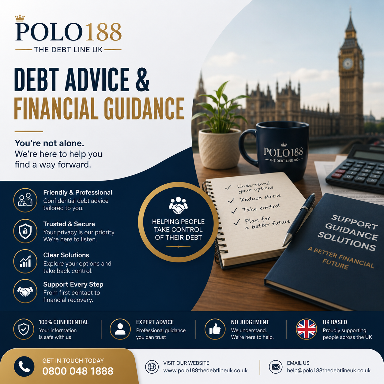 Thumbnail 1 of 3, Poster, Polo188 The Debt Line UK | Debt Advice & Financial Guidance designed and sold by POLO188.