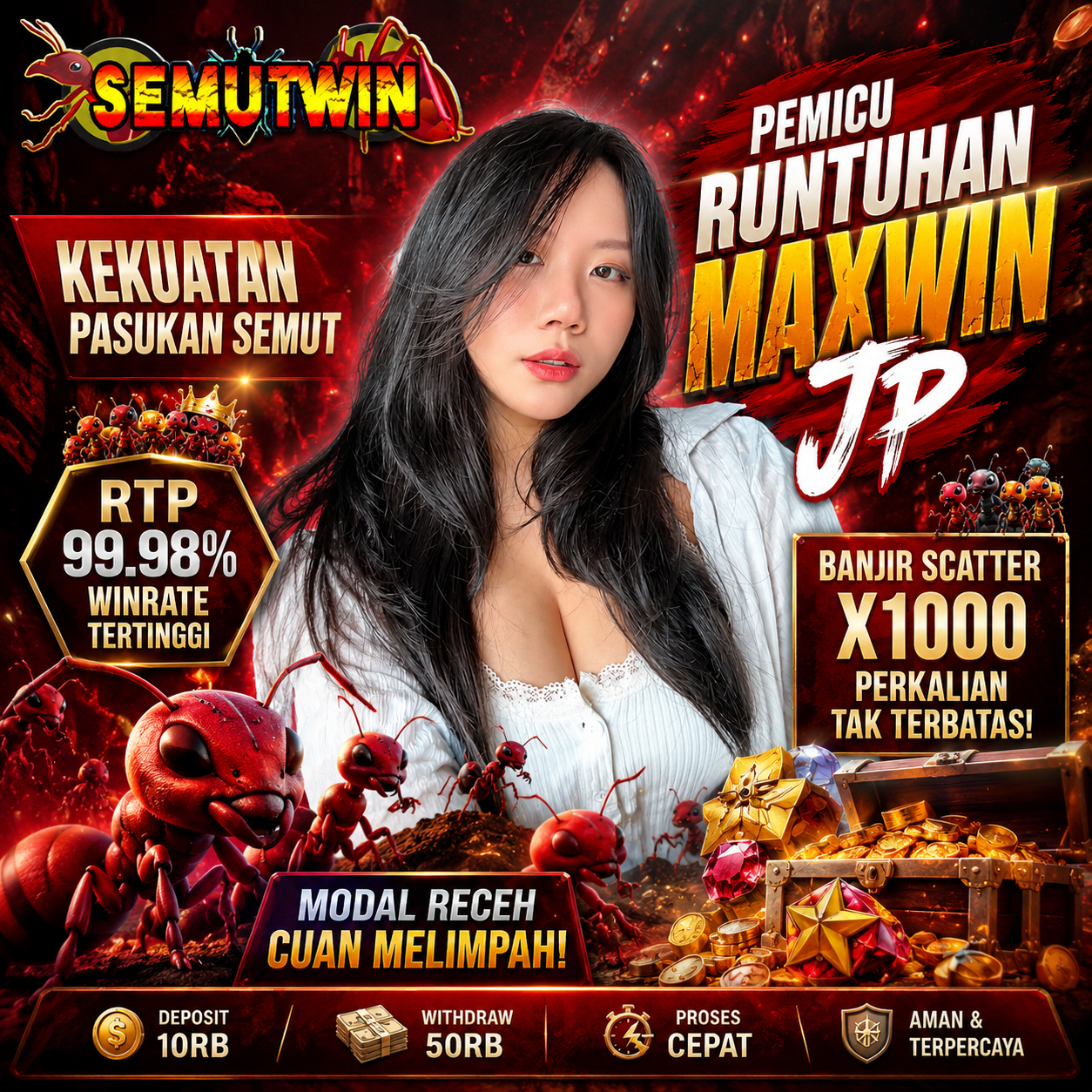 SEMUTWIN ×͜× Kekuatan Pasukan Semut Pemicu Runtuhan Maxwin JP.