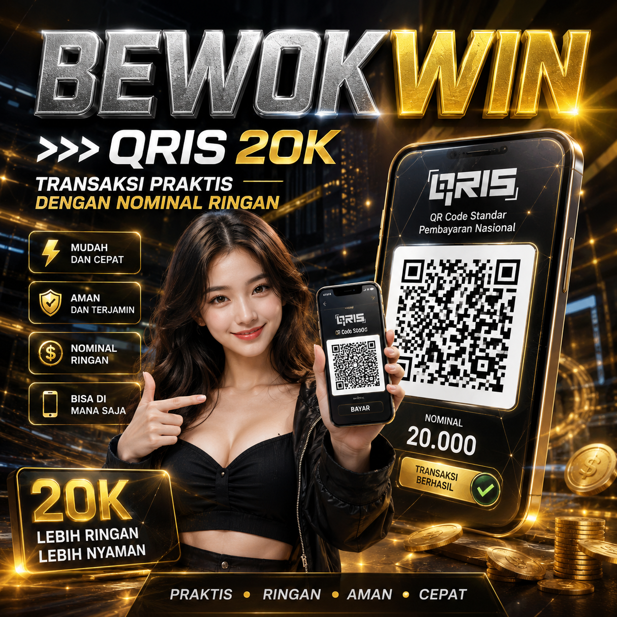 BEWOKWIN >>> QRIS 20K — Transaksi Praktis dengan Nominal Ringan