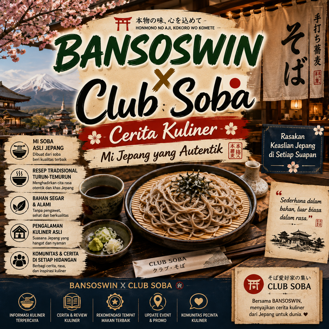 Thumbnail 1 of 3, Poster, BANSOSWIN X Club Soba Cerita Kuliner Mi Jepang yang Autentik designed and sold by BANSOSWIN.