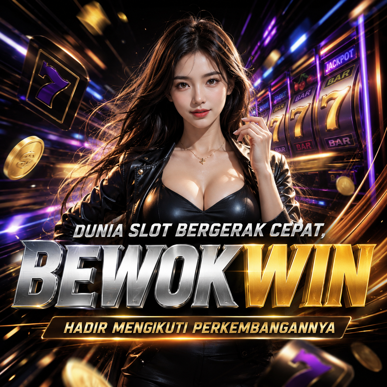 Thumbnail 1 of 3, Poster, Dunia Slot Bergerak Cepat, BEWOKWIN Hadir Mengikuti Perkembangannya designed and sold by BEWOKWIN.