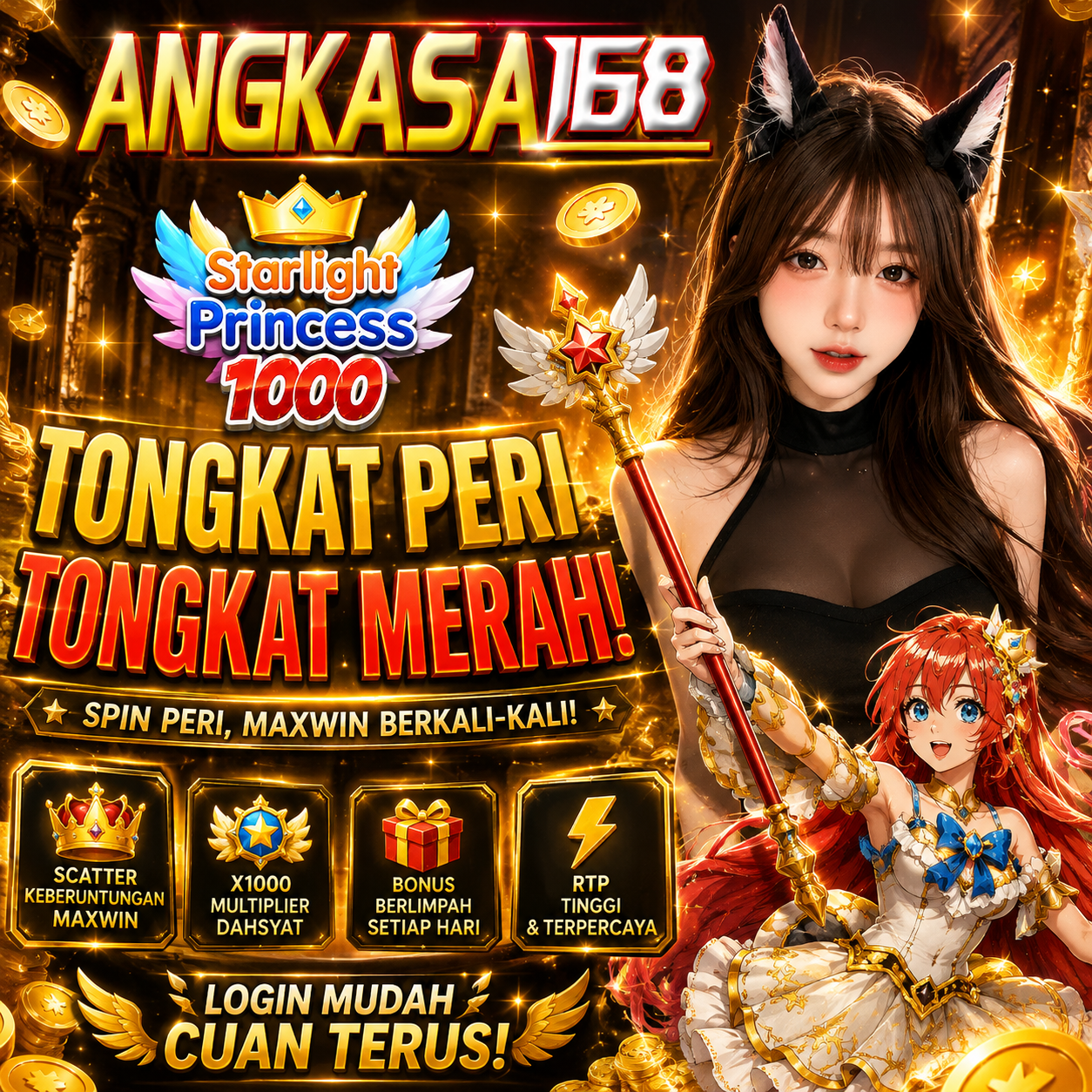 ANGKASA168 + Starlight Princess 1000 Tongkat Peri Tongkat Merah!