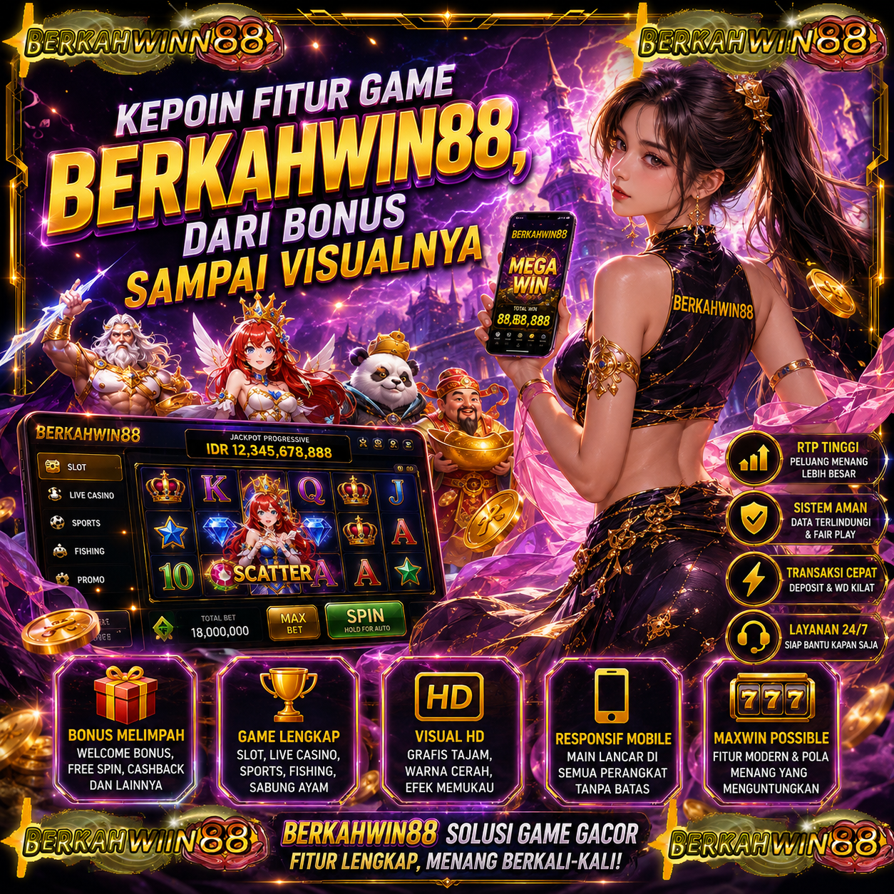 Kepoin Fitur Game BERKAHWIN88, dari Bonus sampai Visualnya