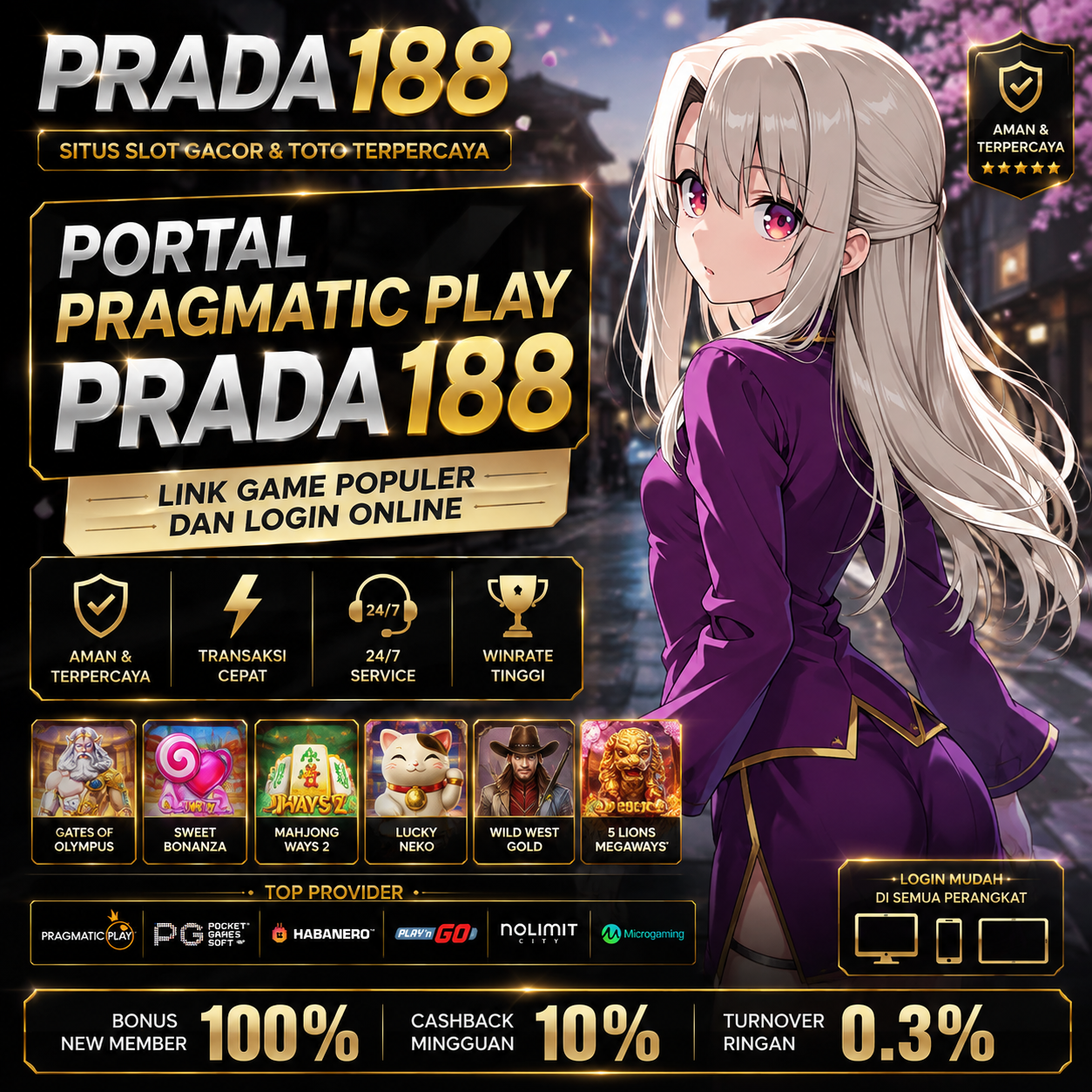 Portal Pragmatic Play PRADA188 | Link Game Populer dan Login Online