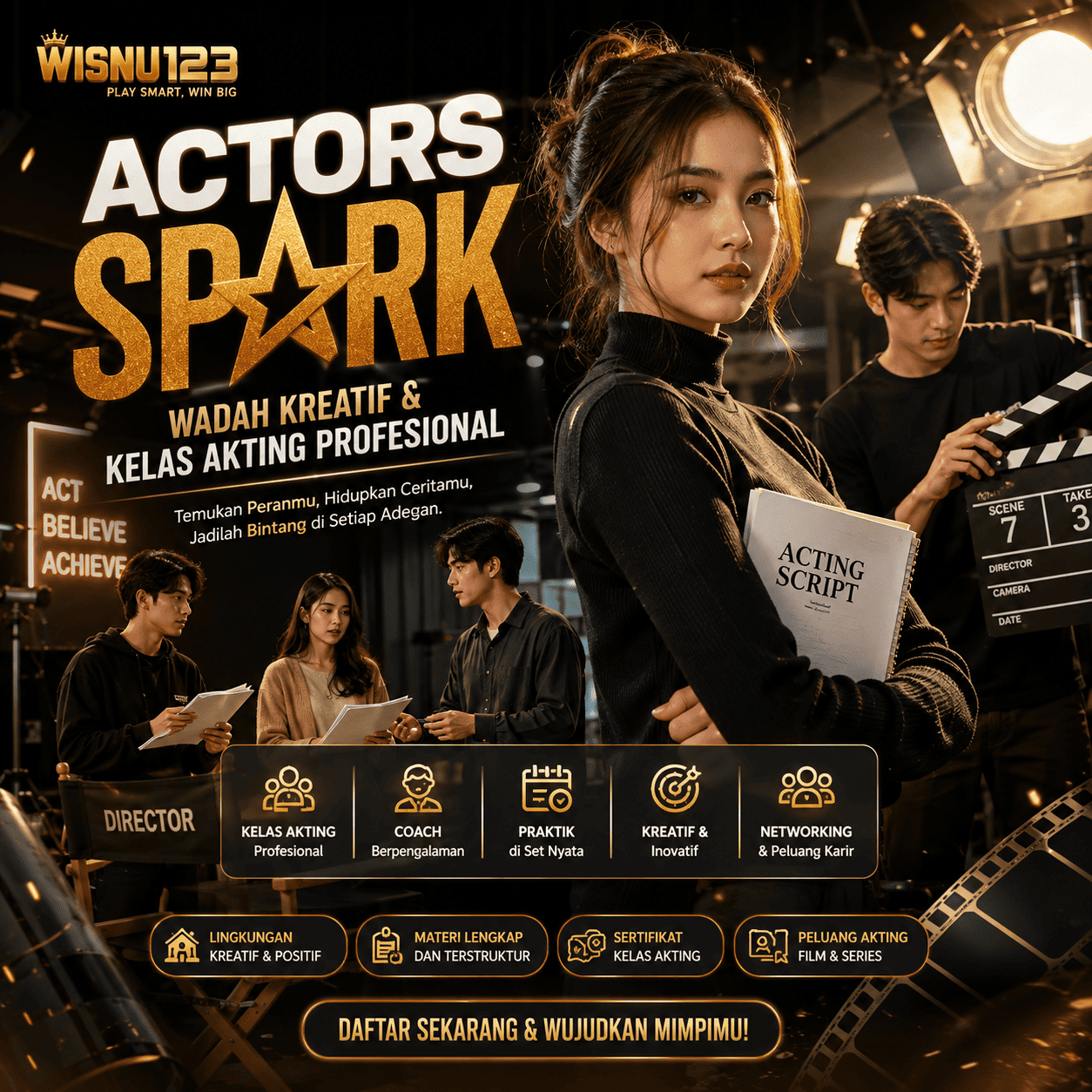 WISNU123 ActorsSpark | Wadah Kreatif & Kelas Akting Profesional