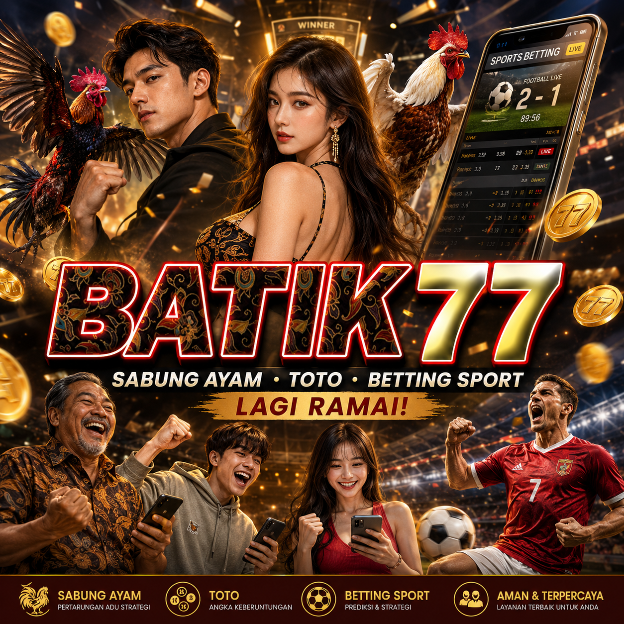 BATIK77 ✈️ Sabung Ayam Toto dan Betting Sport Lagi Ramai