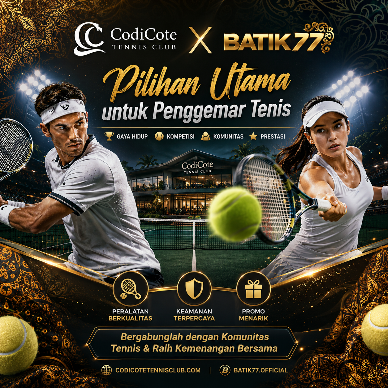 CodiCoteTennisClub X BATIK77 | Pilihan Utama untuk Penggemar Tenis