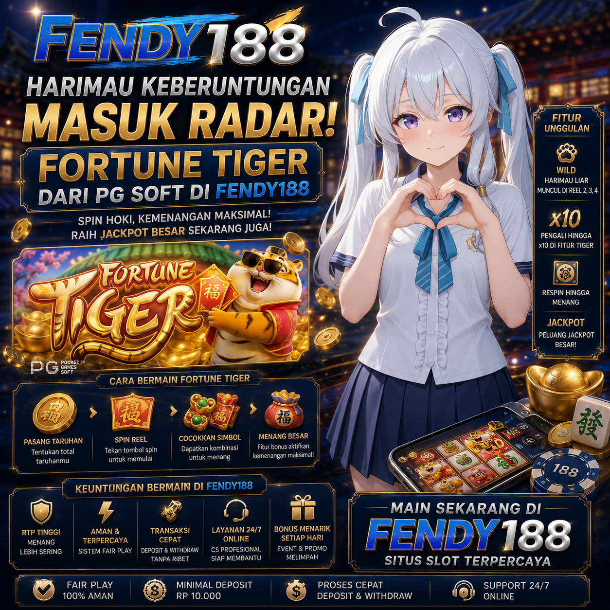 Harimau Keberuntungan Masuk Radar, Fortune Tiger dari PG SOFT di FENDY188 by Hey siriusly