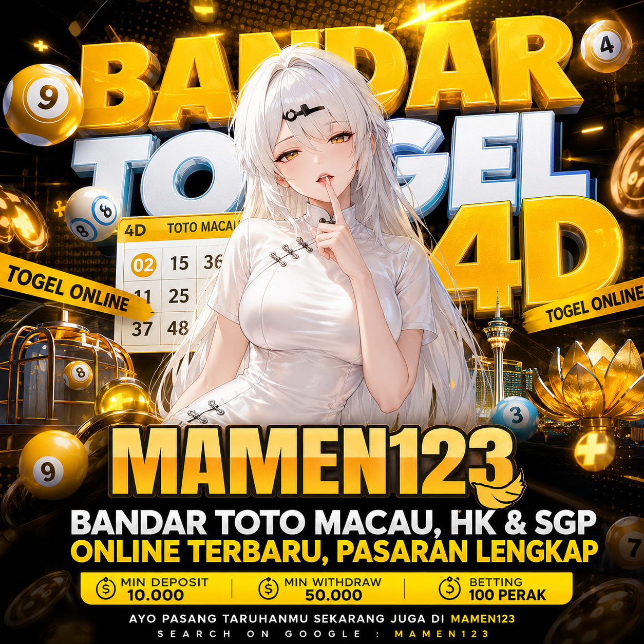 MAMEN123 | Bandar Toto Macau, HK & SGP Online Terbaru, Pasaran Lengkap