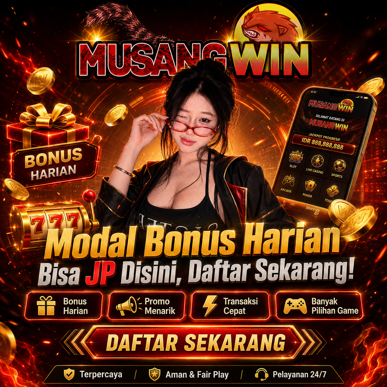 MUSANGWIN Modal Bonus Harian Bisa JP Disini , Daftar Sekarang!