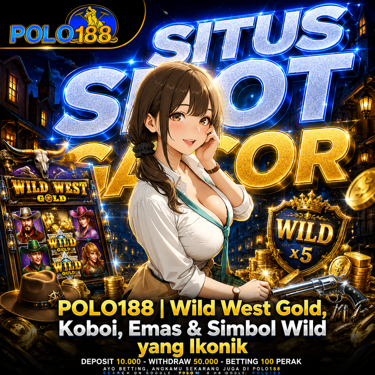 POLO188 | Wild West Gold, Koboi, Emas & Simbol Wild yang Ikonik
