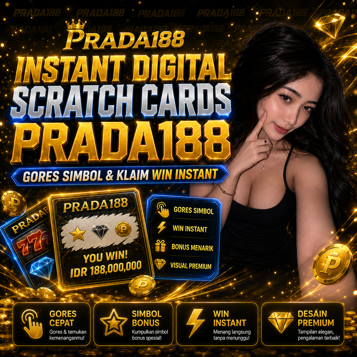 Instant Digital Scratch Cards Prada188: Gores Simbol & Klaim Win Instant
