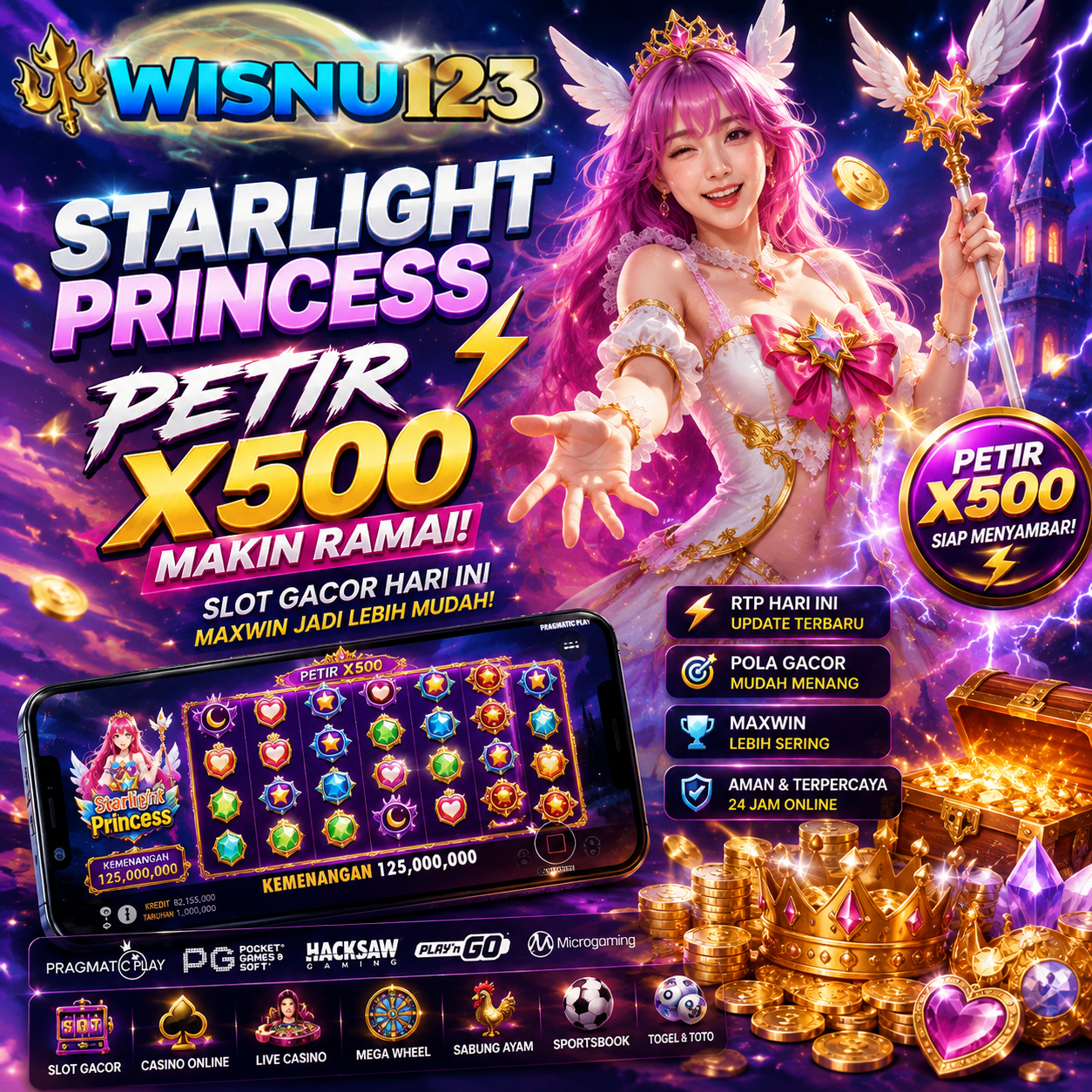 WISNU123 # Starlight Princess Petir X500 Makin Ramai
