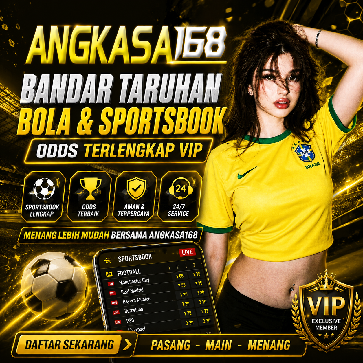 ANGKASA168 : Bandar Taruhan Bola & Sportsbook Odds Terlengkap VIP