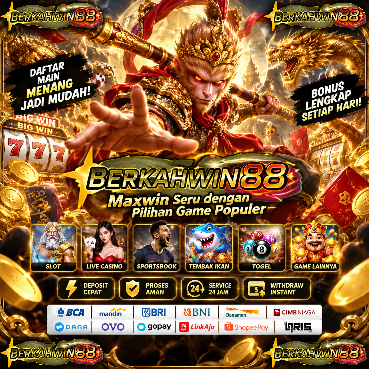 Galeri foto BERKAHWIN88 • Maxwin Seru dengan Pilihan Game Populer di Jakarta