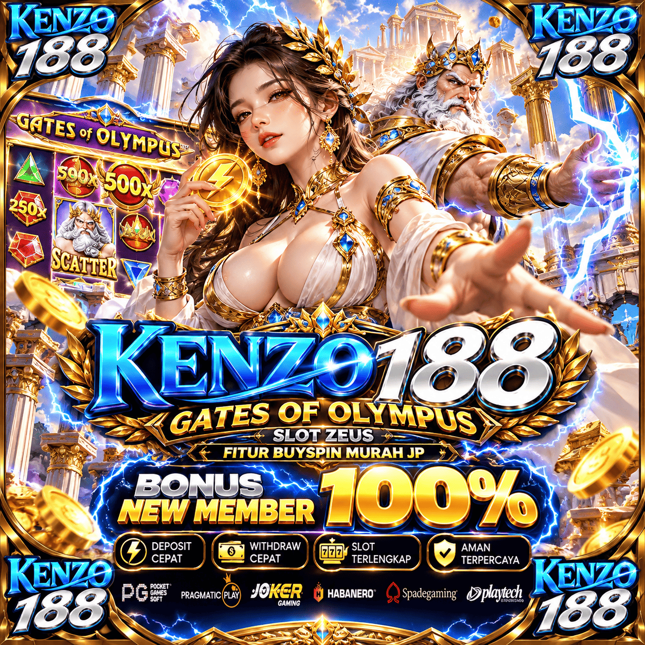 Galeri foto KENZO188 ⚡ Gates of Olympus Slot Zeus - Fitur Buyspin Murah JP di Jakarta