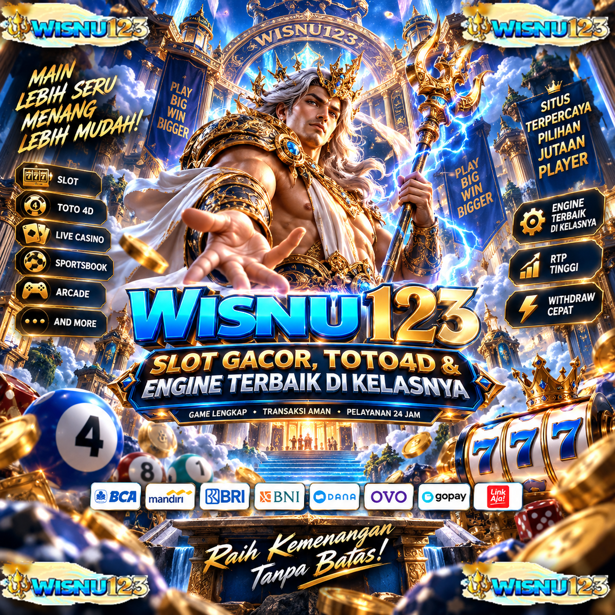 WISNU123 | Slot Gacor, Toto4D & Engine Terbaik di Kelasnya image 1