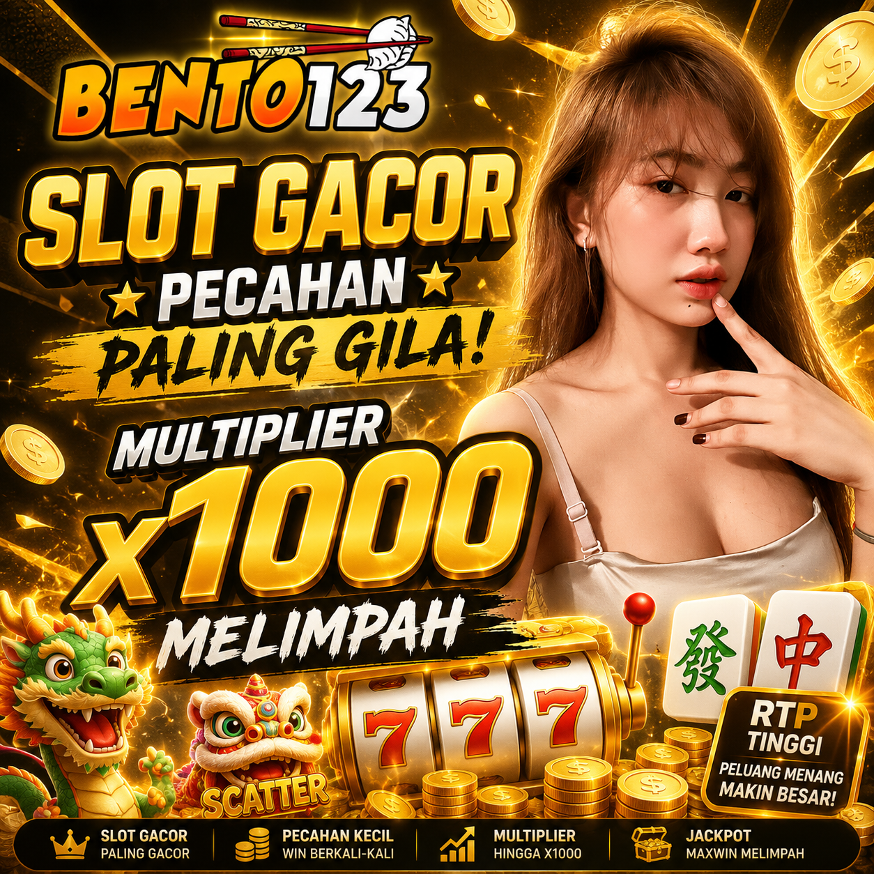 BENTO123 : Slot Gacor Pecahan Paling Gila Multiplier x1000 Melimpah!