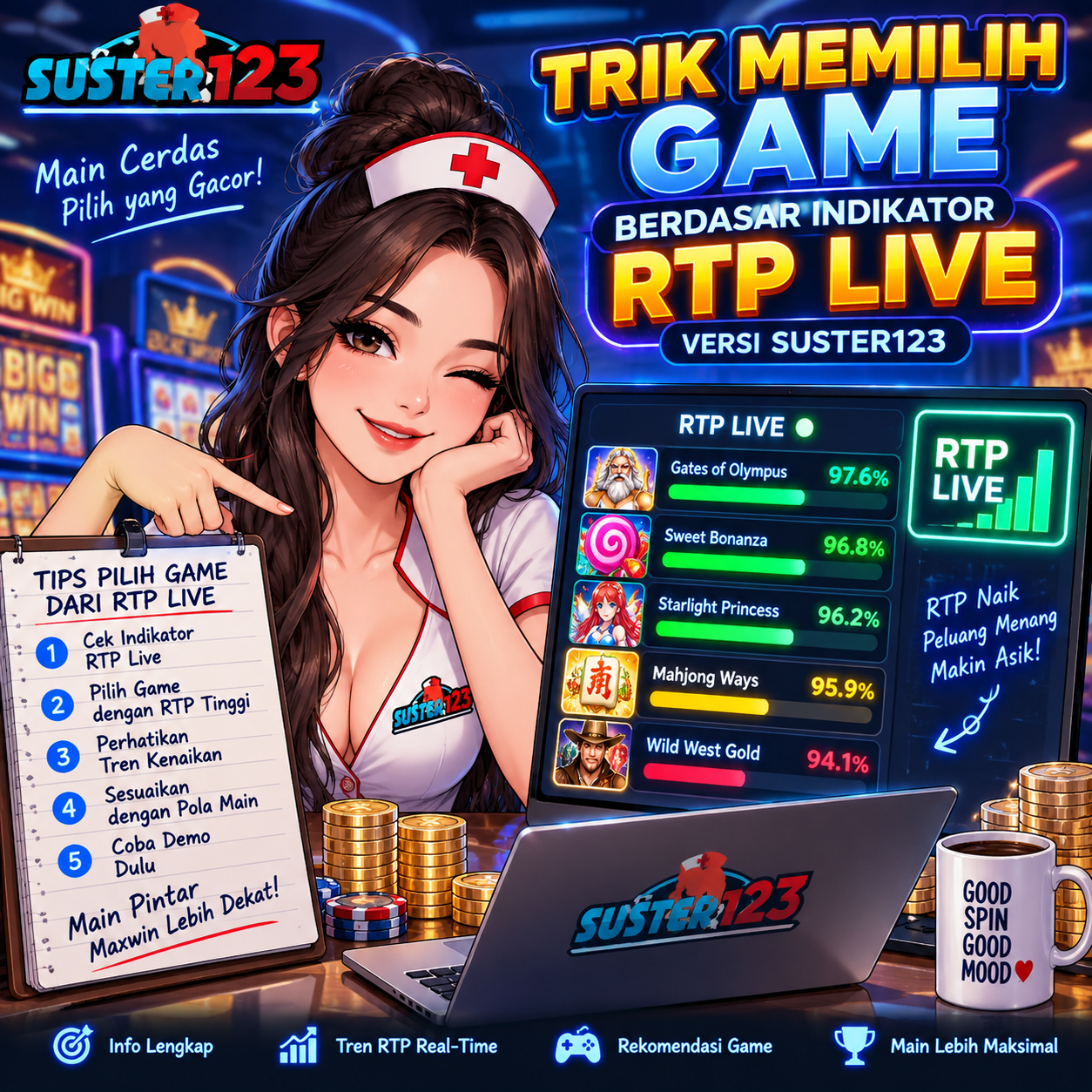 Galeri foto Trik Memilih Game Berdasar Indikator RTP Live Versi Suster123 di Jakarta