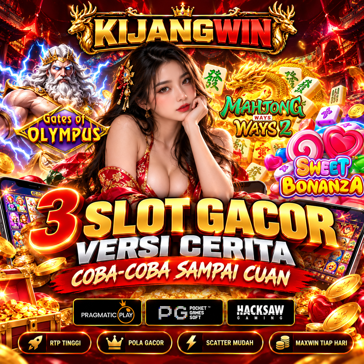 KIJANGWIN: 3 Slot Gacor Versi Cerita Coba-Coba Sampai Cuan