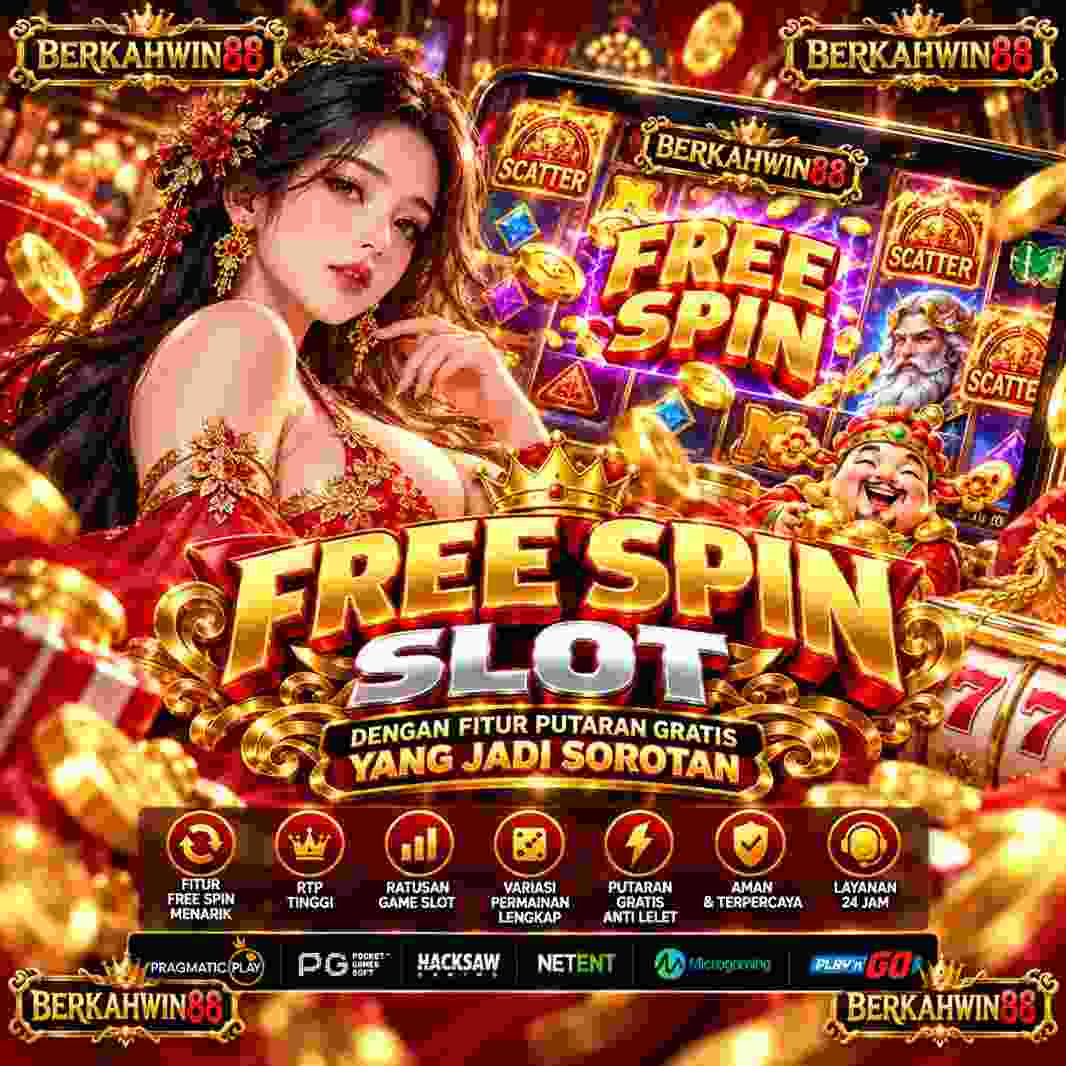 Banner BERKAHWIN88 dengan tema free spin slot