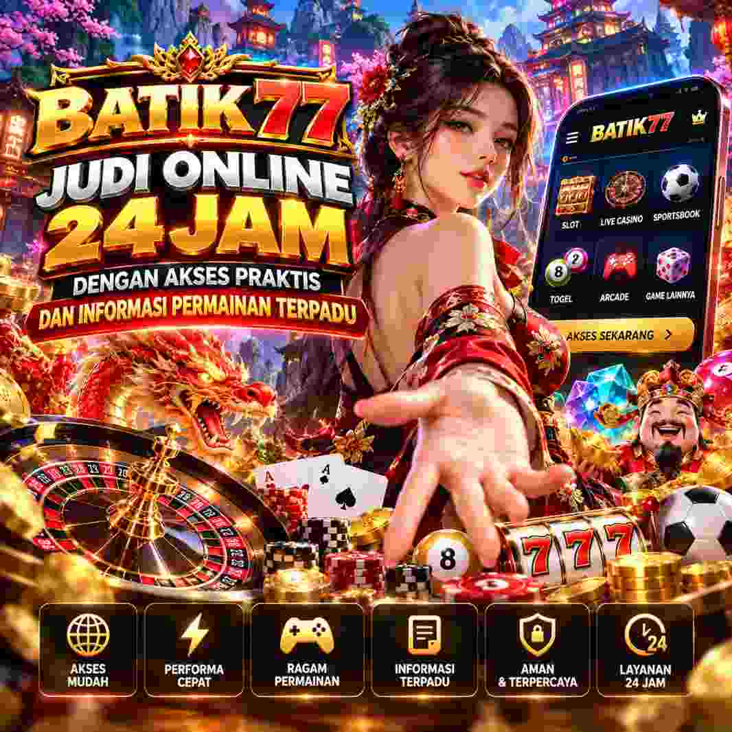 Banner BATIK77 dengan visual khas permainan digital