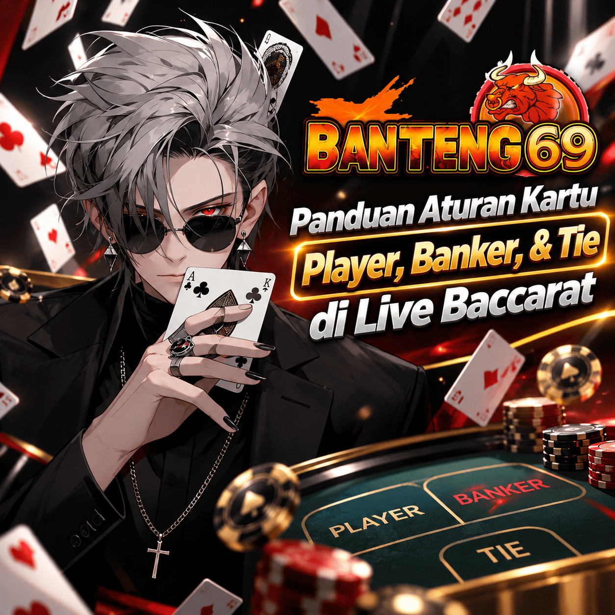 BANTENG69: Panduan Aturan Kartu Player, Banker, & Tie di Live Baccarat
