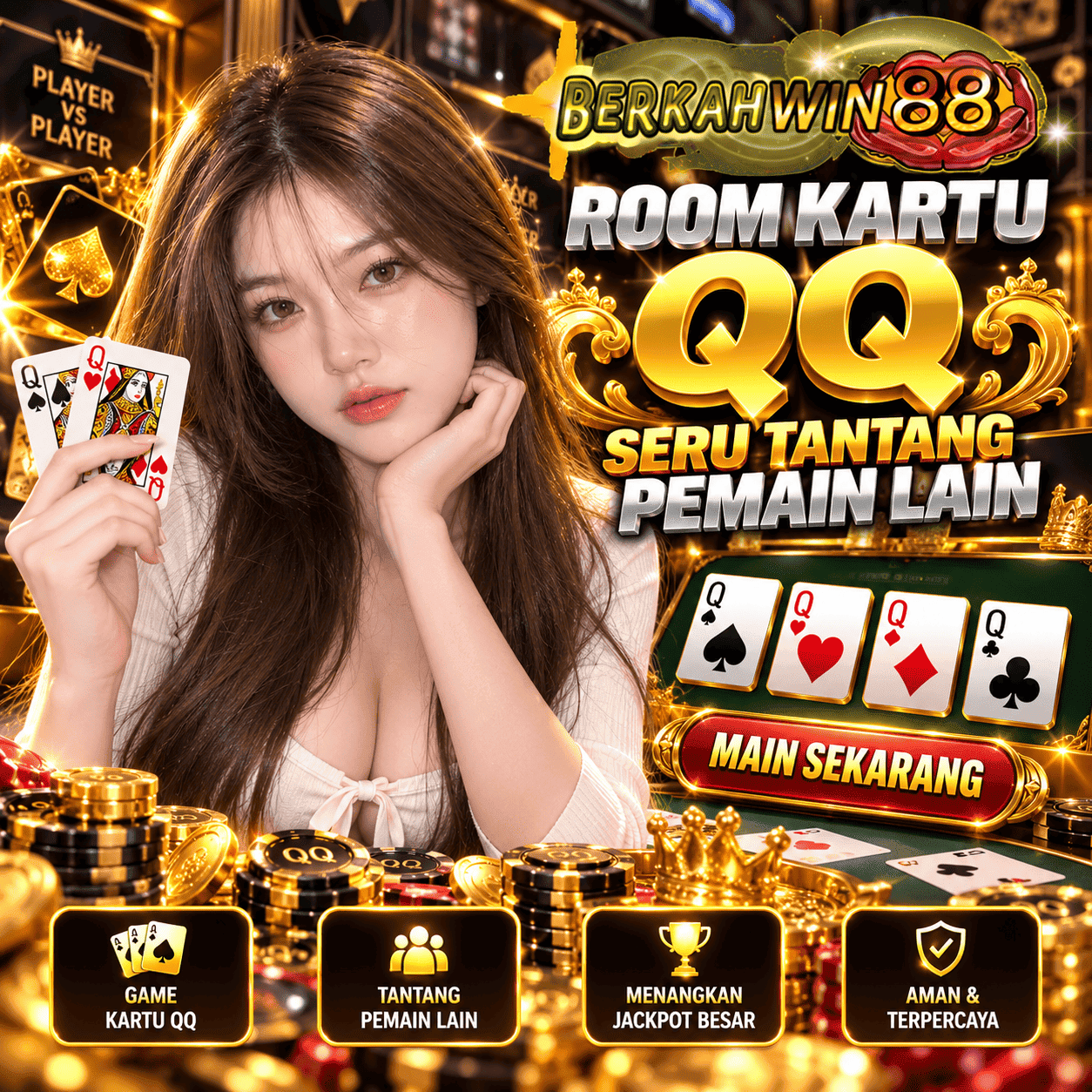 BERKAHWIN88 Room Kartu QQ Seru Tantang Pemain Lain