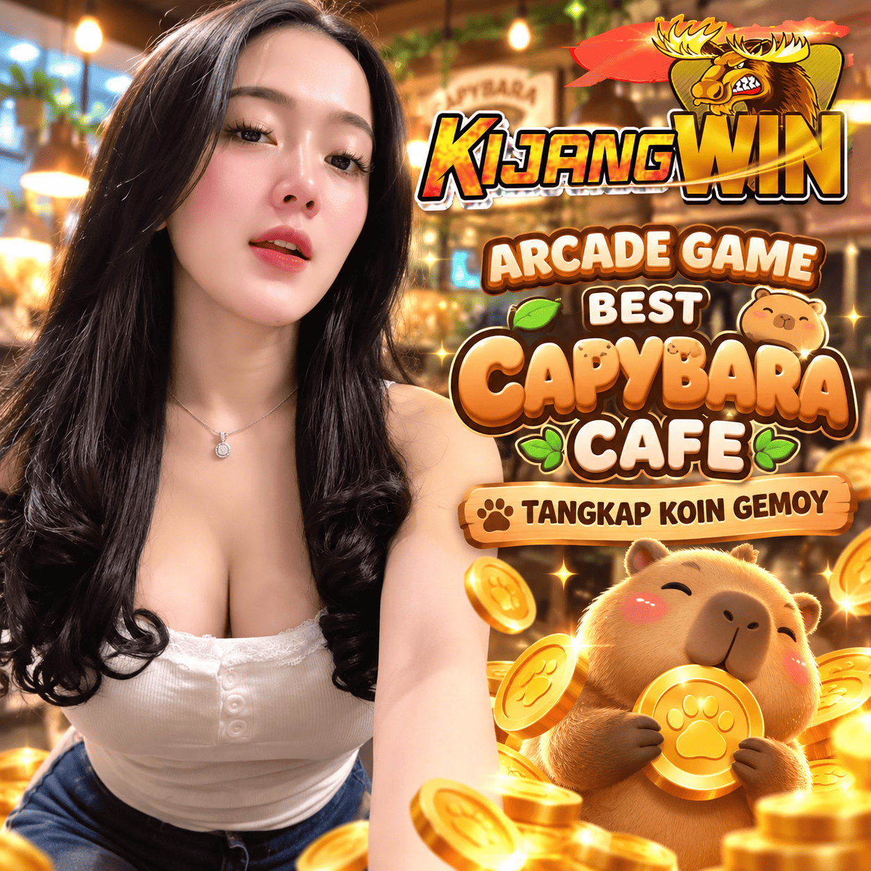 KIJANGWIN • Arcade Game Best Capybara Cafe Tangkap Koin Gemoy