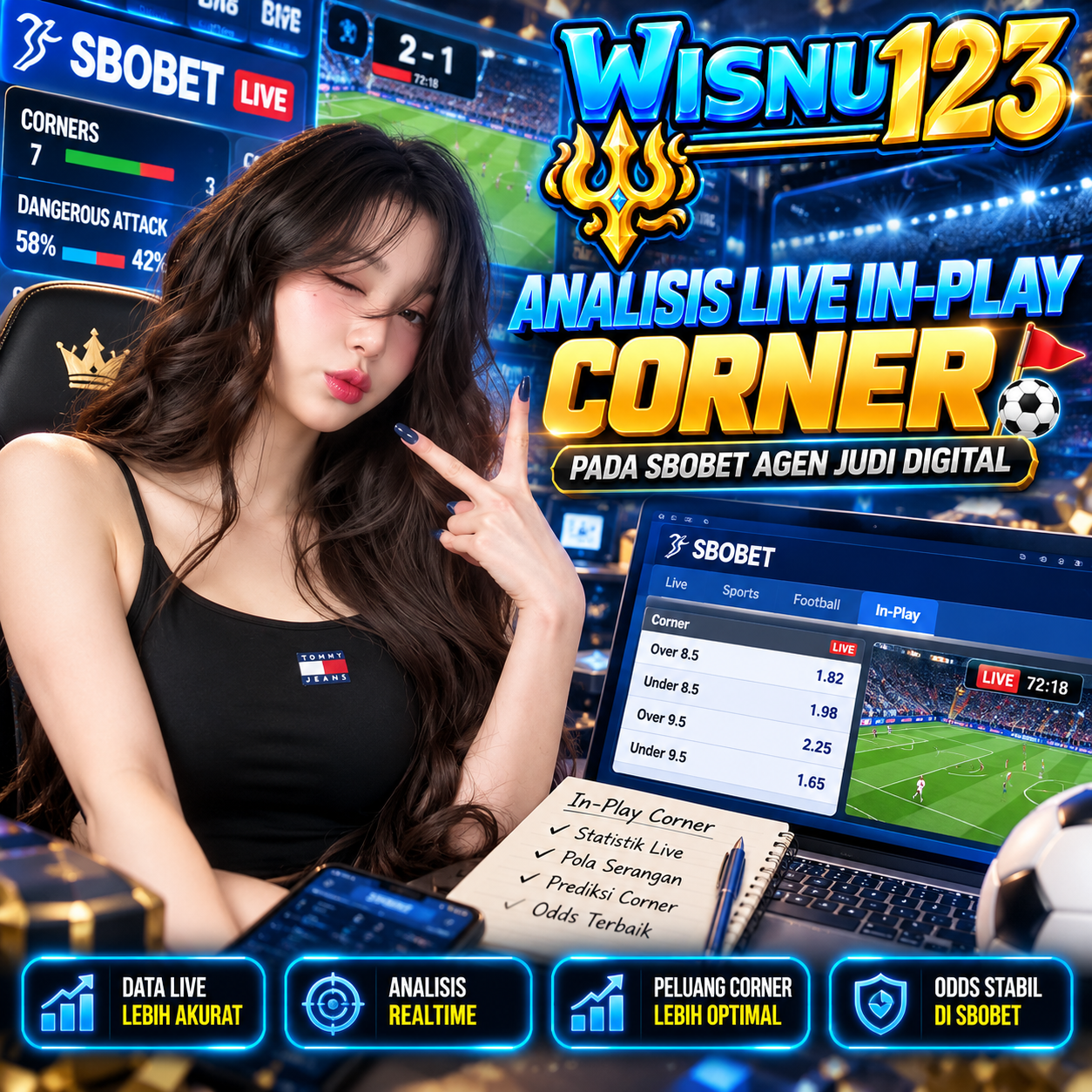 Galeri foto WISNU123 : Analisis Live In-Play Corner Pada Sbobet Agen Judi Digital di Jakarta
