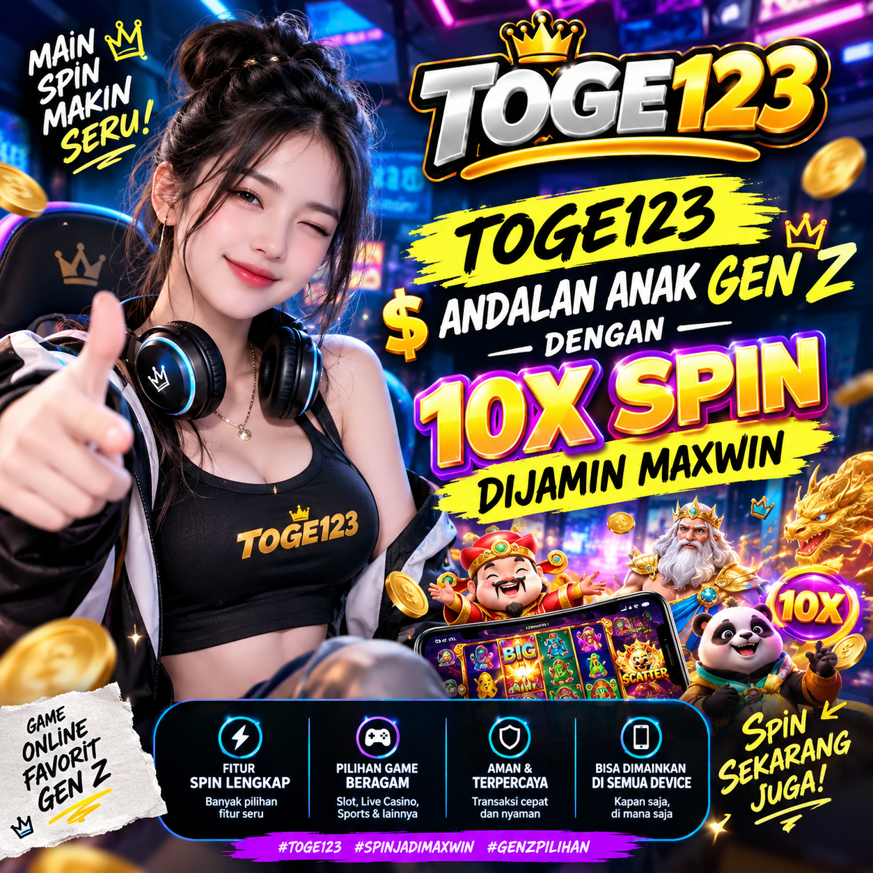 TOGE123 $ Andalan Anak Gen Z Dengan 10X Spin Dijamin Maxwin